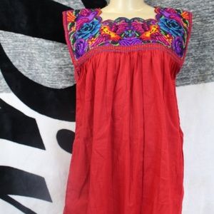*A788  Mexican Handmade  Embroidered Blouse